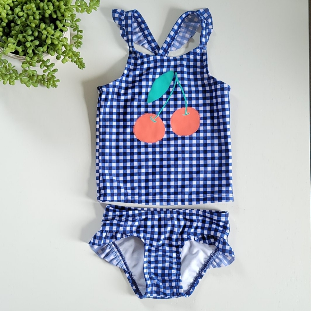 Cat & Jack Toddler Girl Cherry Tankini Swimsuit 4T